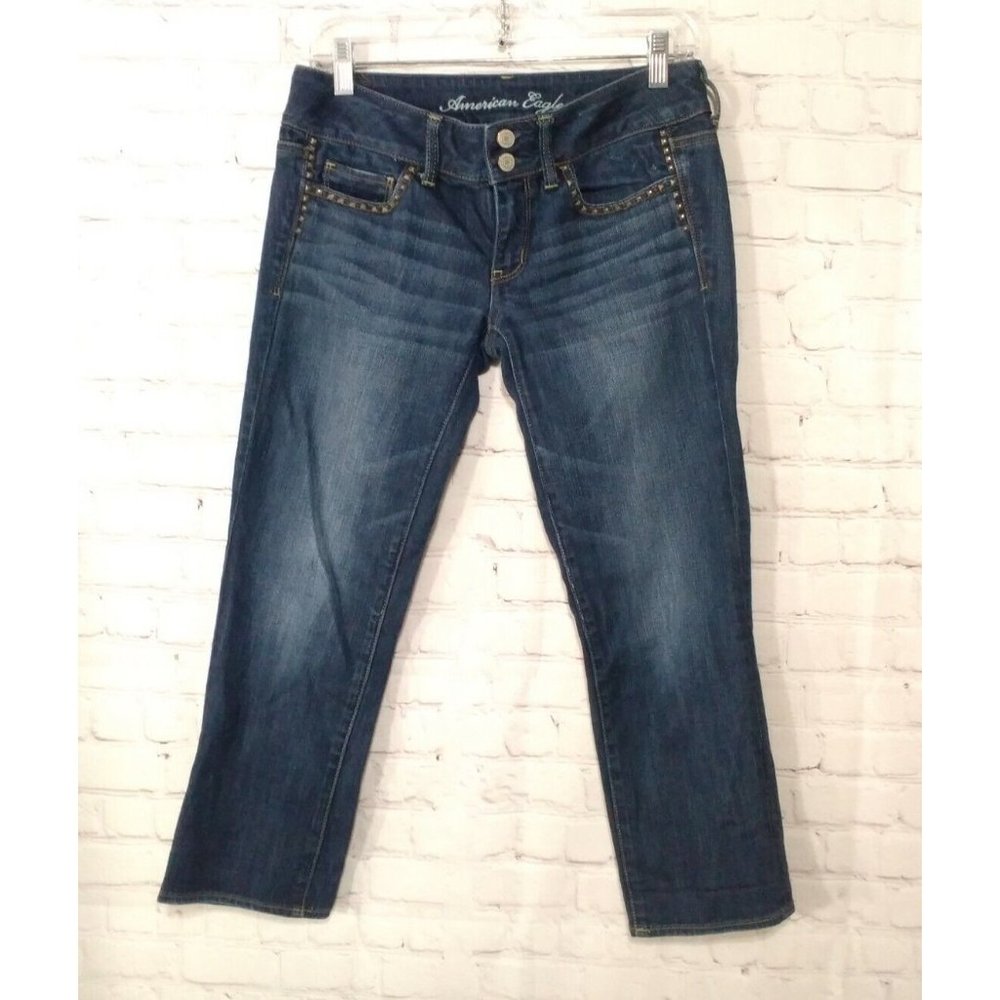 American Eagle Artist Stretch Crop Jeans Women's Size 6 Regular (30x25) - Picture 2 of 5